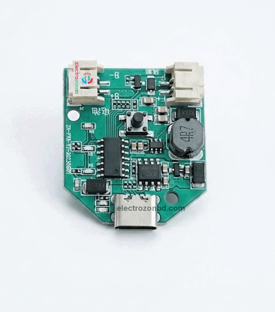 12V BLDC Fan Driver Circuit 3.7V to 12V Boost Converter 4 Gear Speed Controller | ________________________________________ Short Description Premium quality 12V Brushless Fan Driver Circuit with 3.7V to 12V boost conversion and 4-level speed control. Stable performance, efficient power conversion and compact design for brushless cooling fan projects. Available now at ElectrozonBD.com ________________________________________ Optimized Long Description 12V BLDC Brushless Fan Driver Circuit Upgrade your cooling system with this compact and efficient 12V Brushless Fan Driver Circuit. Designed with 3.7V to 12V boost conversion and 4 adjustable speed levels, this driver board delivers stable airflow control and reliable performance. Supports 12V BLDC cooling fans with efficient power management and low power loss. The compact size and built-in protection system ensure smooth, safe and long-lasting operation. Key Features ✔ 3.7V to 12V Boost Converter ✔ 4 Gear Speed Control ✔ Supports 12V BLDC Fans ✔ Stable & Efficient Output ✔ Compact Lightweight Design ✔ Low Noise Performance ✔ Built-in Protection Circuit BLDC Fan Driver, 12V Fan Driver, Brushless Fan Controller, 3.7V to 12V Converter, 4 Gear Fan Driver, Cooling Fan Driver Board,, BLDC Speed Controller, DIY Fan Circuit, Mini UPS Fan Driver, Portable Fan Controller, ElectroZonBD