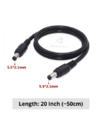 DC 5.5×2.1mm Male to Male Extension Cable 12V DC Power Cable 50cm DC 5.5×2.1mm Male to Male Power Extension Cable for Mini UPS, Router, CCTV Camera, DVR, LED Strip and other DC-powered devices. Features standard 5.5×2.1mm male connectors, flexible PVC cable and approximately 50cm (20-inch) length for convenient DC power connection and extension. DC 5.5×2.1mm Male to Male Power Extension Cable This DC 5.5×2.1mm Male to Male Extension Cable is designed for extending and connecting compatible DC power connections in Mini UPS, WiFi Router, CCTV Camera, DVR, LED Strip, Home Security Camera and other low-voltage electronics. Both ends feature standard 5.5mm outer diameter × 2.1mm inner diameter DC male barrel connectors, making it suitable for devices and power sources that use a matching 5.5×2.1mm female DC socket. This connector size is commonly used for routers, CCTV equipment, LED lighting and various DC electronics. Key Features • Connector: DC 5.5×2.1mm Male to Male • Cable Length: Approx. 50cm / 20 Inch • Color: Black • Cable Type: DC Power Extension Cable • Wire: 18AWG copper-core cable • Outer Jacket: Flexible and durable PVC • Quantity: 1 Piece • Suitable for many 12V DC power applications ________________________________________ ✅ SEO Tags dc male to male cable, dc 5.5x2.1mm cable, 5.5x2.1mm male to male cable, dc power extension cable, 12v dc cable, dc power cable, 5.5mm 2.1mm cable, router power cable, mini ups cable, mini ups dc cable, cctv power cable, cctv camera cable, dvr power cable, led strip power cable, dc barrel cable, male to male dc cable, 50cm dc cable, 18awg dc cable, router dc connector, electrozonbd